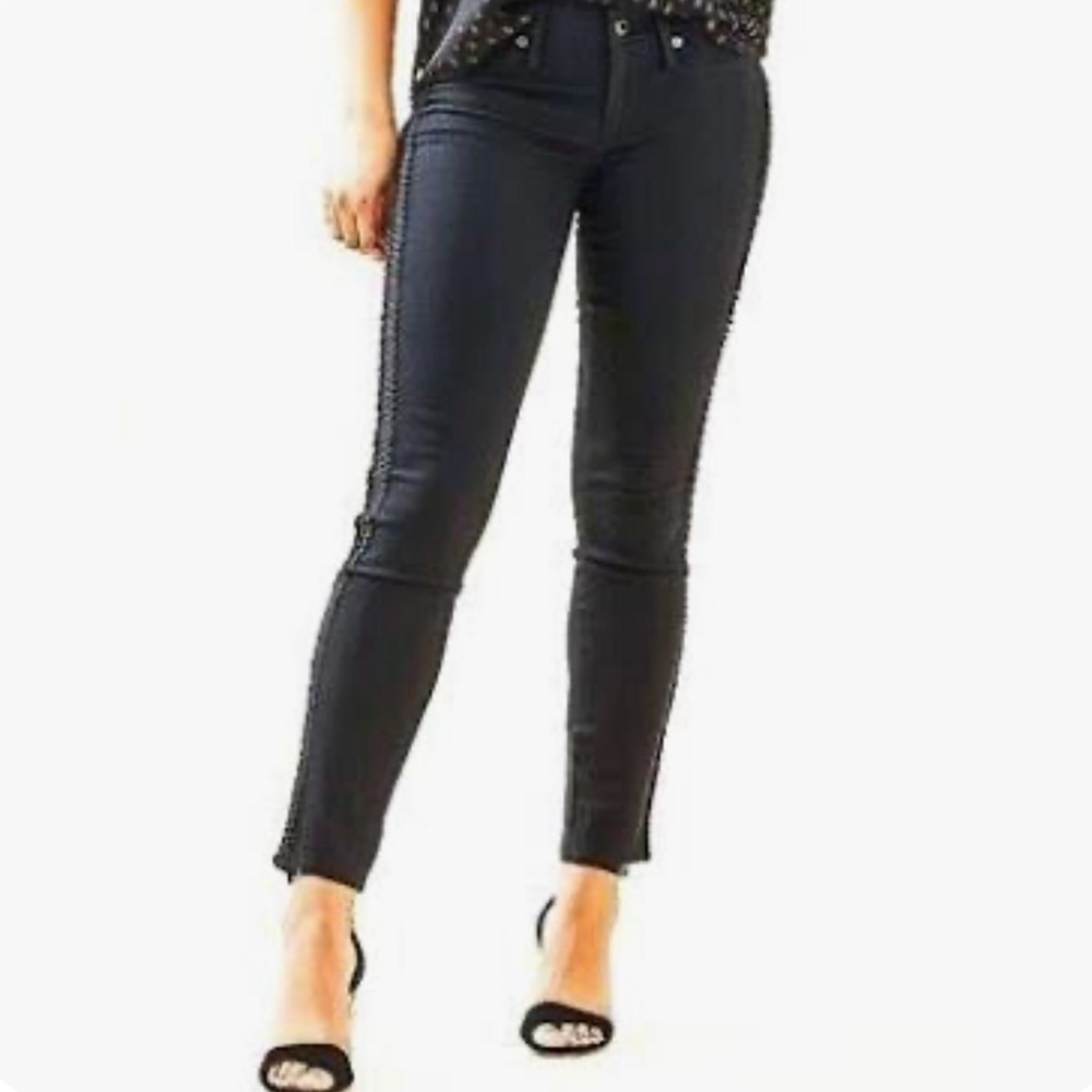 Lilly Pulitzer Black Skinny Jeans with Side Leg Detail